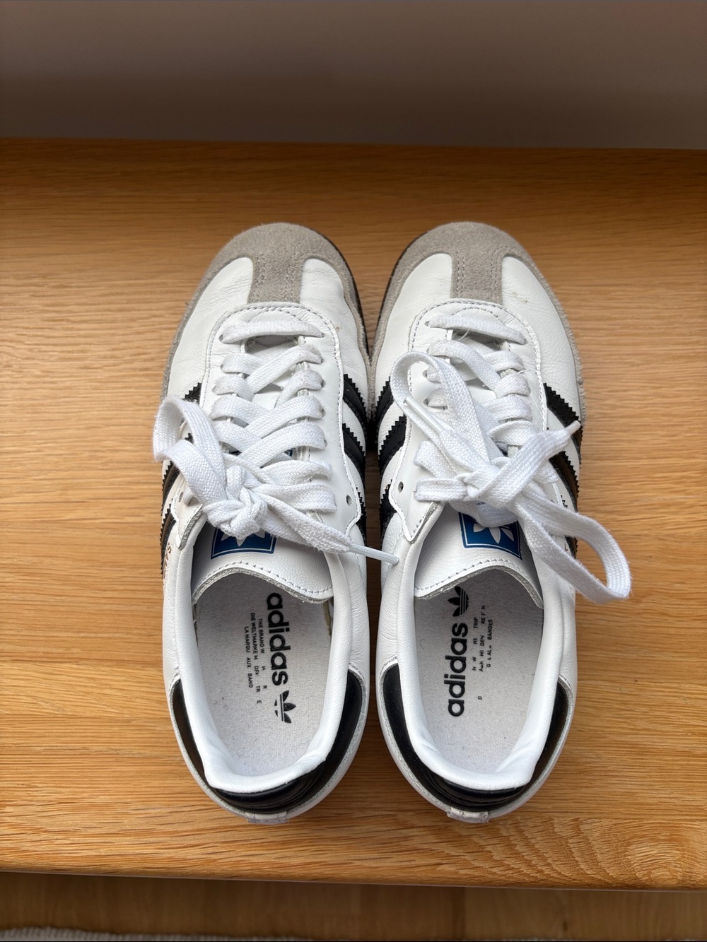 adidas White and Black Retro Trainer Sneakers - Picture 3 of 11